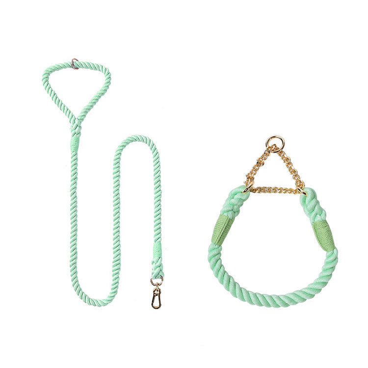 Woven Cotton Pet Leash and Collar Set