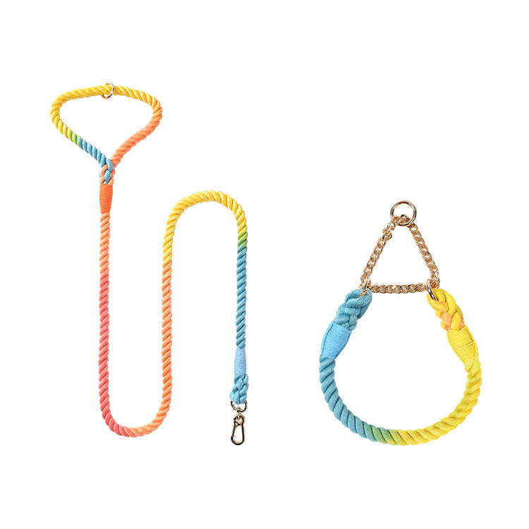 Woven Cotton Pet Leash and Collar Set