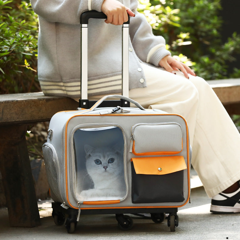 Stylish Anti Stress Pet Backpack Trolley Carrier Bag