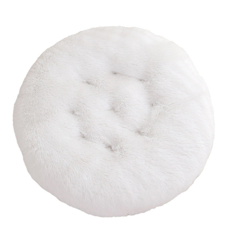 Round Plush Warm Pet Bed Comfortable Sleeping Mat House
