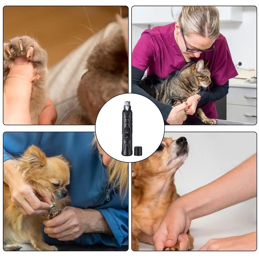 Lighted Rechargeable Pet Nail Grinder 2-Speed Grooming Tool