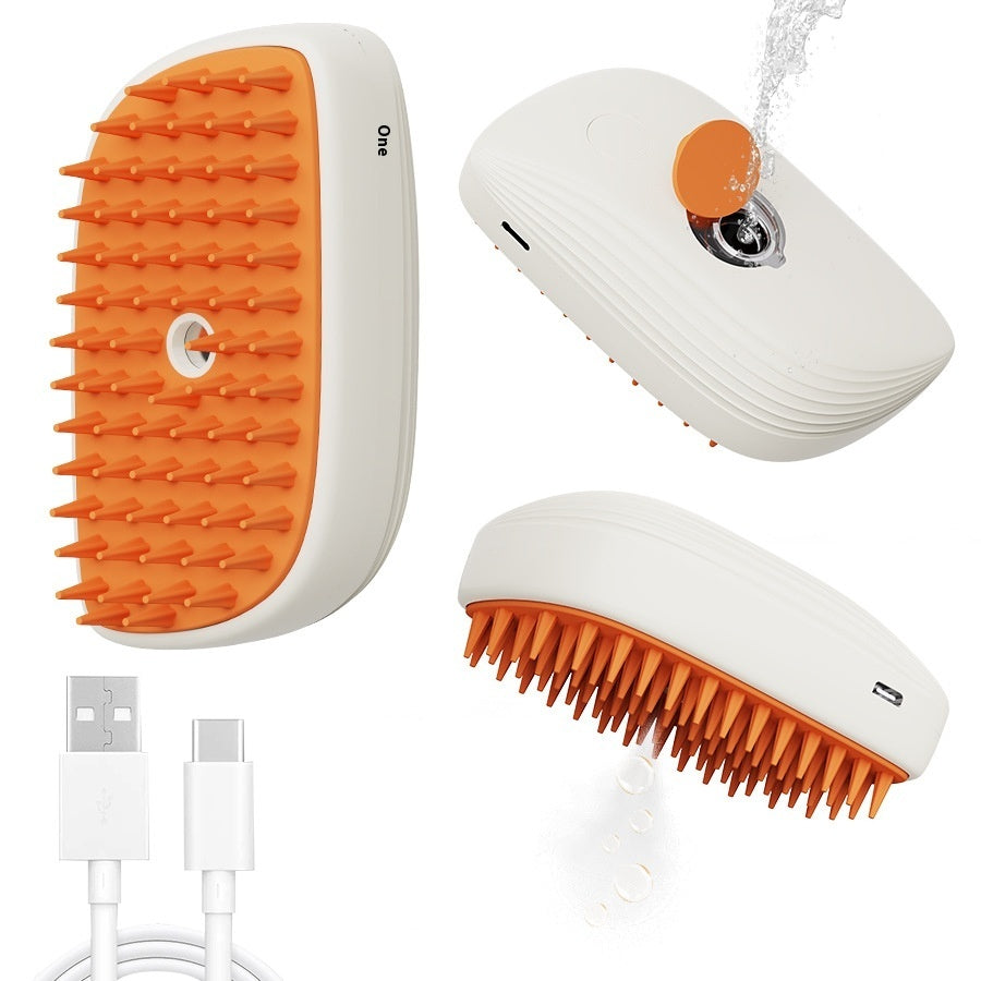 USB Rechargeable Pet Grooming Steam Brush Comb
