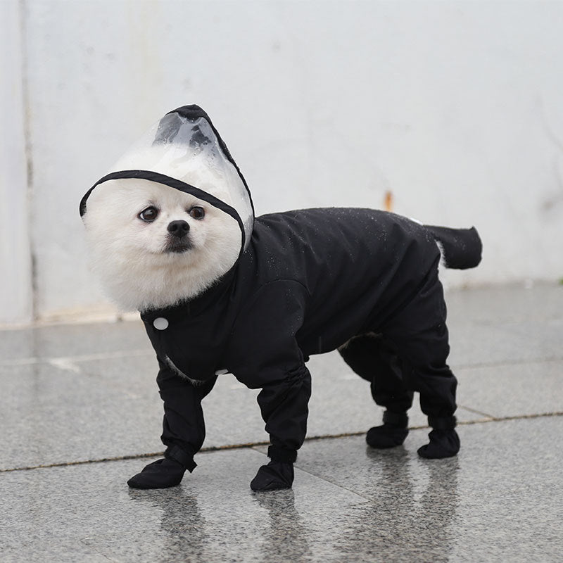 Four-Legged Waterproof Pet Raincoat With Rain Shoes