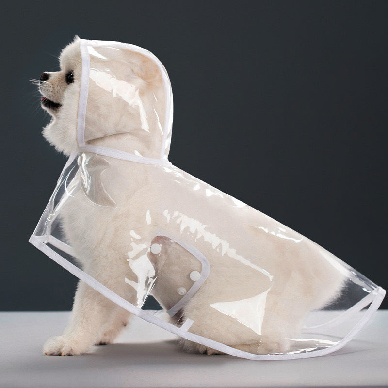 Transparent Waterproof Pet Raincoat With Hood