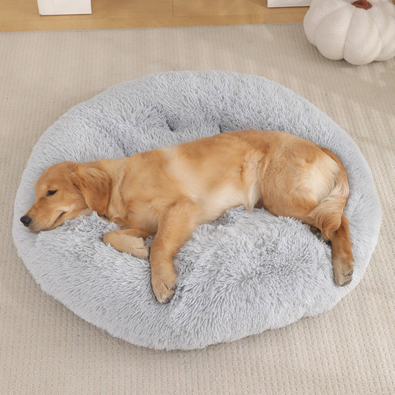 Round Plush Warm Pet Bed Comfortable Sleeping Mat House