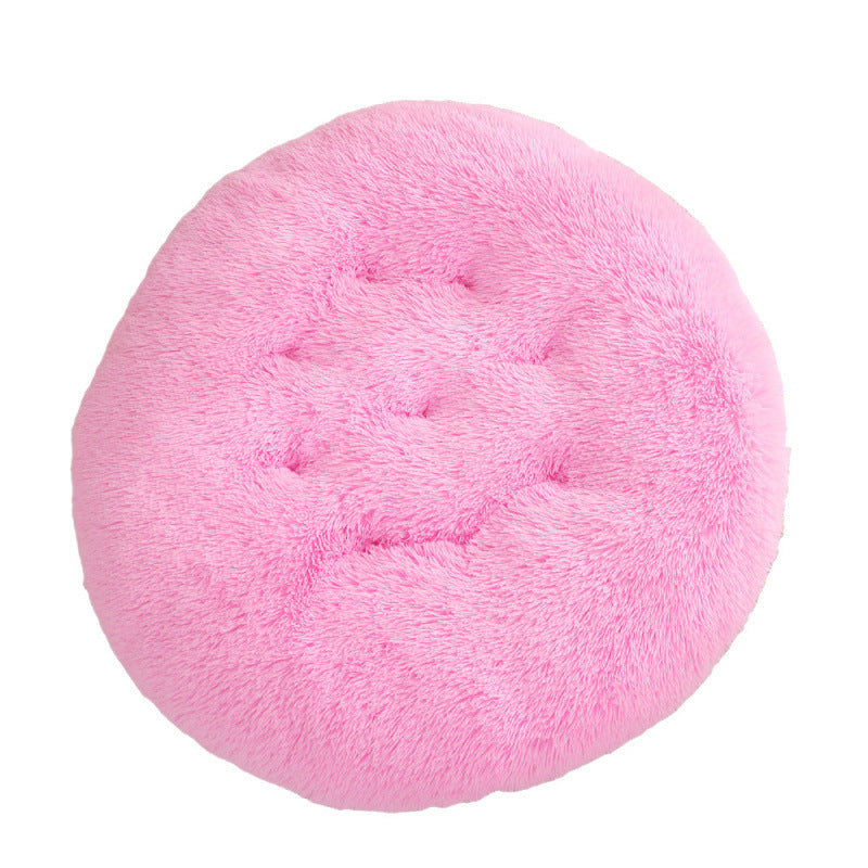 Round Plush Warm Pet Bed Comfortable Sleeping Mat House