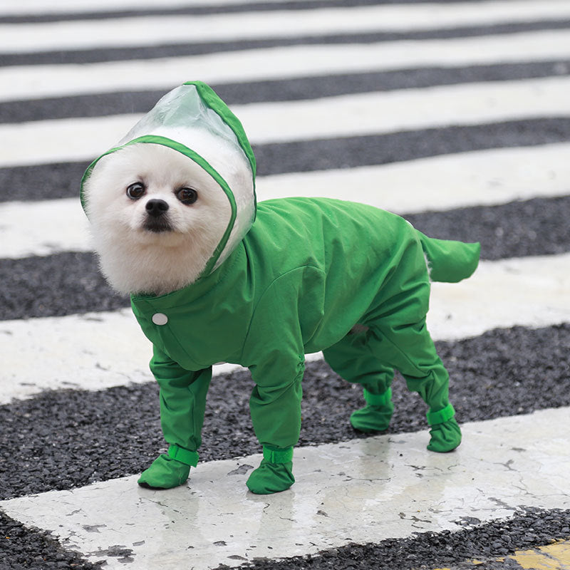 Four-Legged Waterproof Pet Raincoat With Rain Shoes