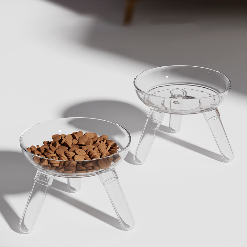 Transparent Glass Pet Feeding And Drinking Bowl Set