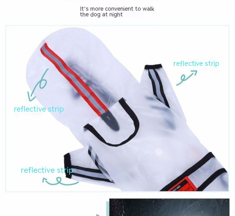 Large Waterproof Pet Raincoat With Hood
