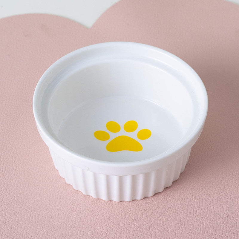 Ceramic Double Pet Bowl With Tall Angled Elevated Design