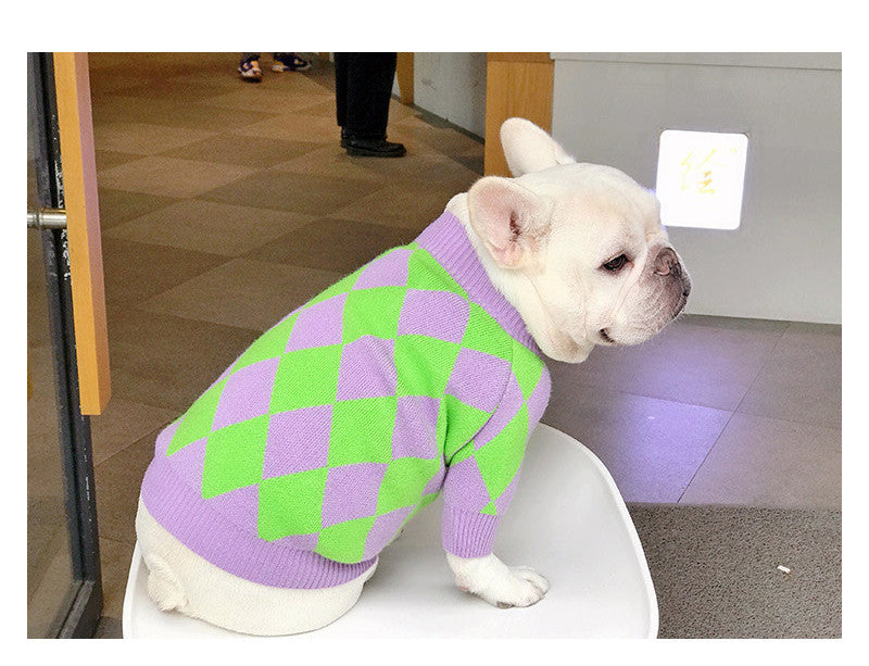 Trendy Plaid Pet Sweater Shirt