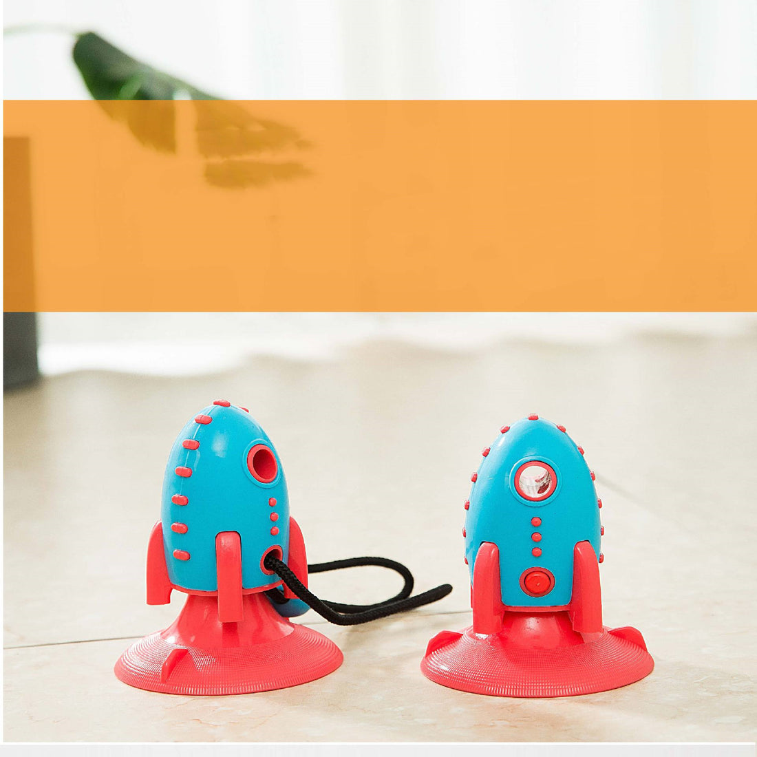 Rocket Shape Pet Toy Food Dispensing Durable Chew Toy