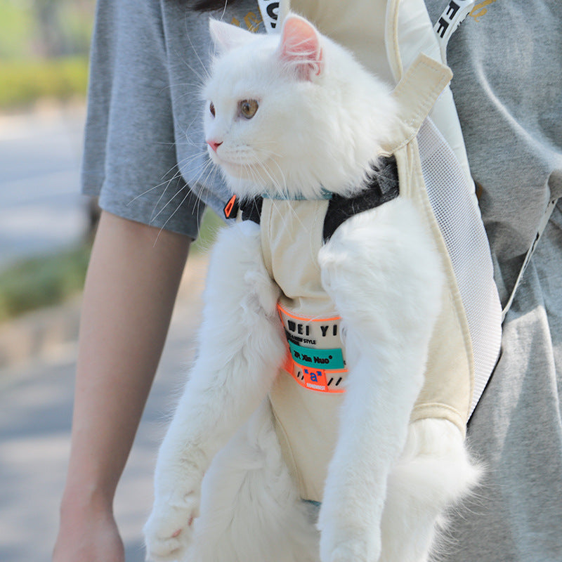 Portable Pet Backpack Carrier For Comfortable Shoulder Carry