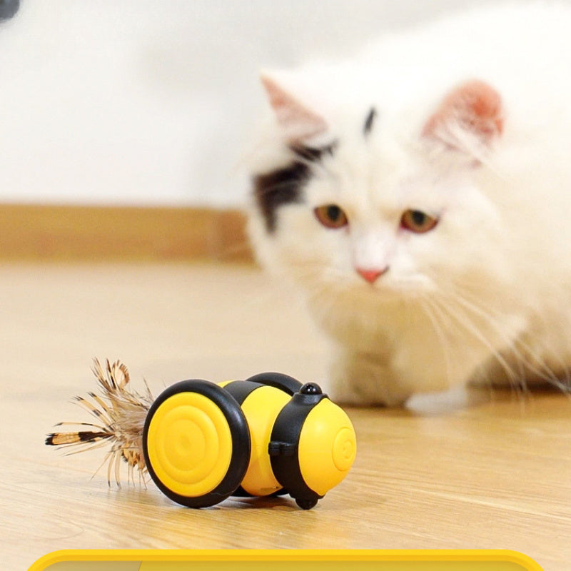 Electric Interactive Pet Toy Random Moving Feather Teaser Toy