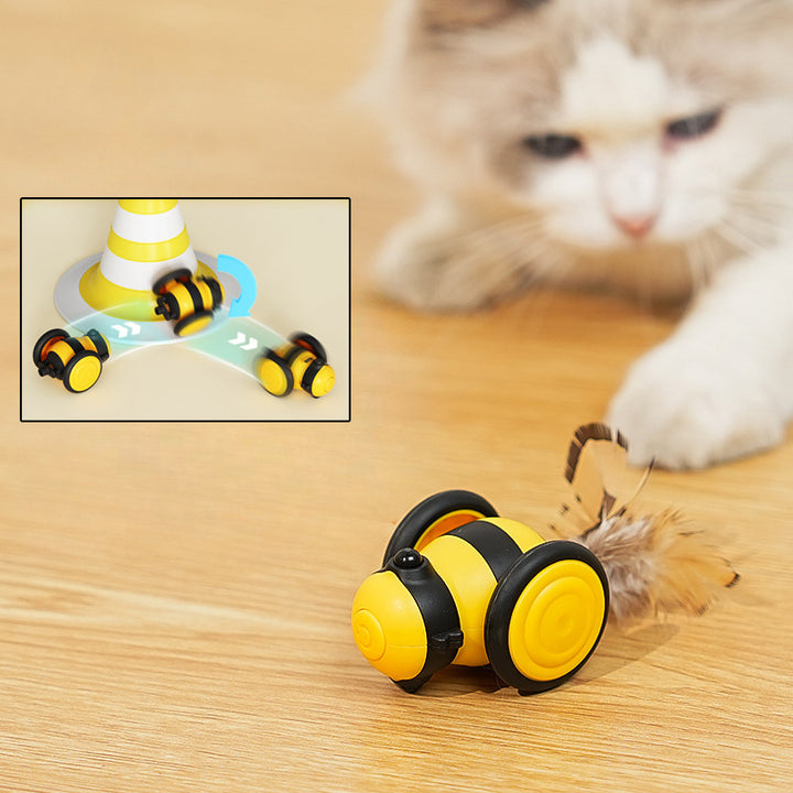 Electric Interactive Pet Toy Random Moving Feather Teaser Toy