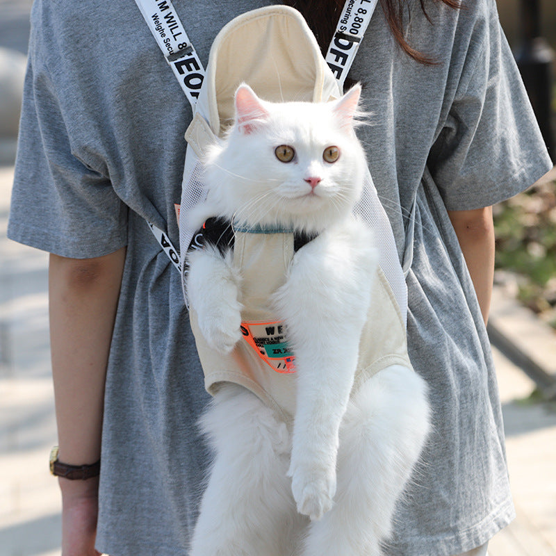 Portable Pet Backpack Carrier For Comfortable Shoulder Carry