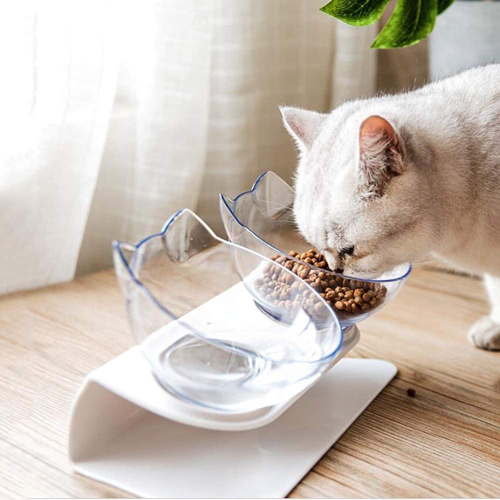 Non Slip Double Pet Bowl With Raised Neck Support Stand