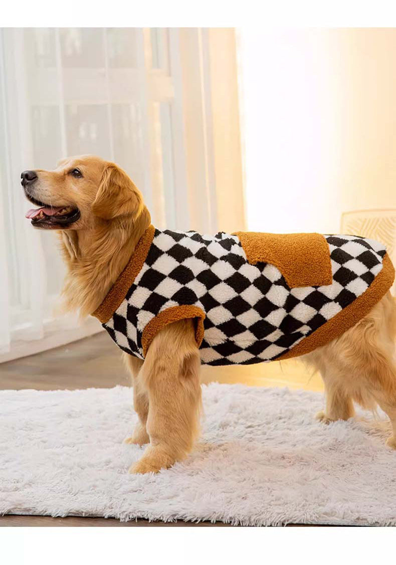 Fluffy Cotton Padded Pet Jacket Vest For Autumn Winter