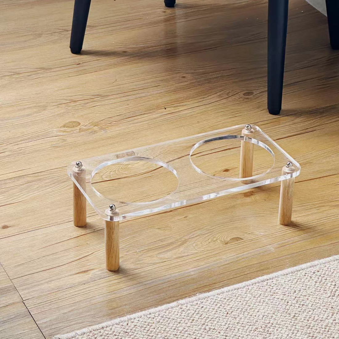 Ceramic Double Pet Bowl With Elevated Anti Spill Stand