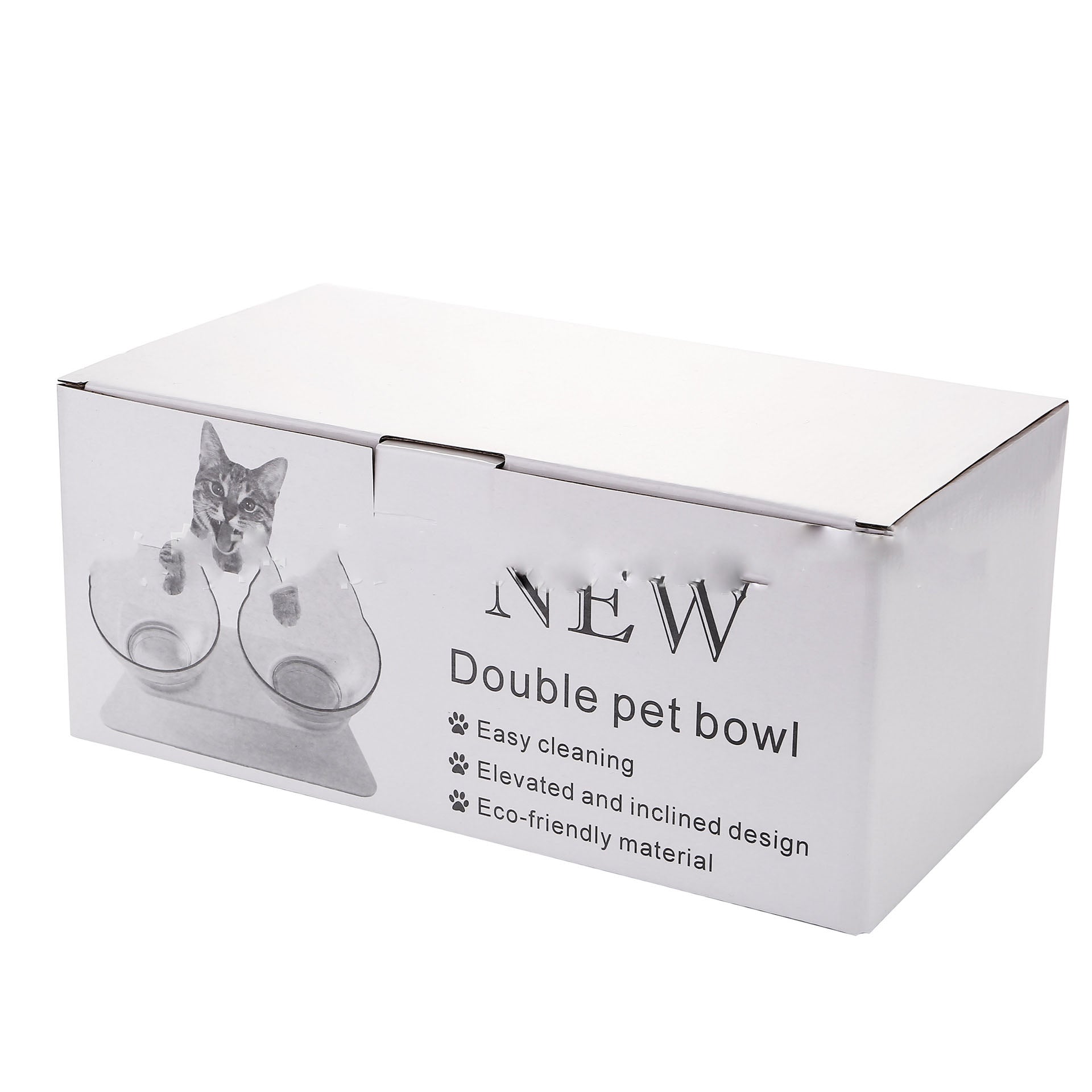 Non Slip Double Pet Bowl With Raised Neck Support Stand