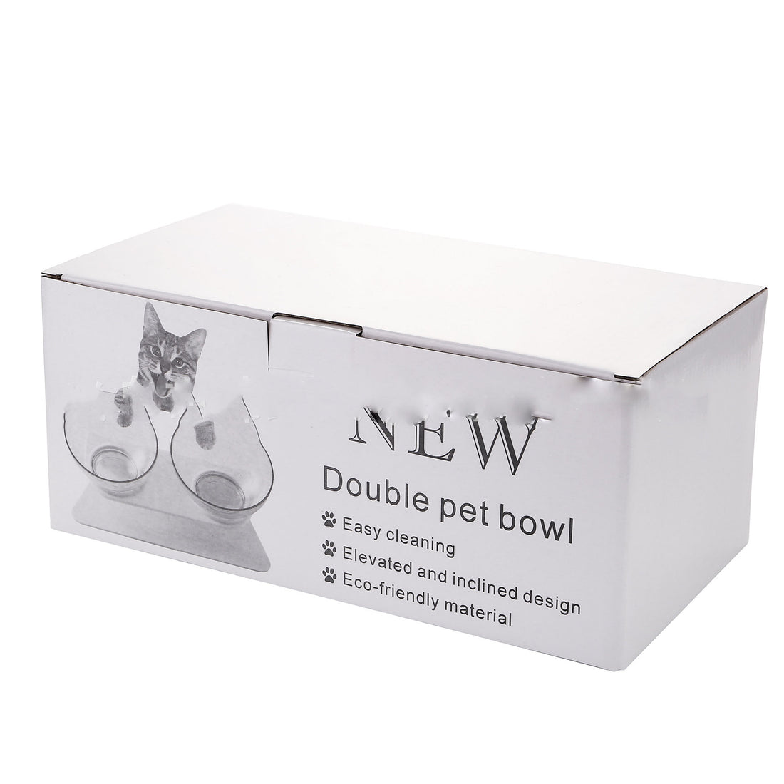 Non Slip Double Pet Bowl With Raised Neck Support Stand