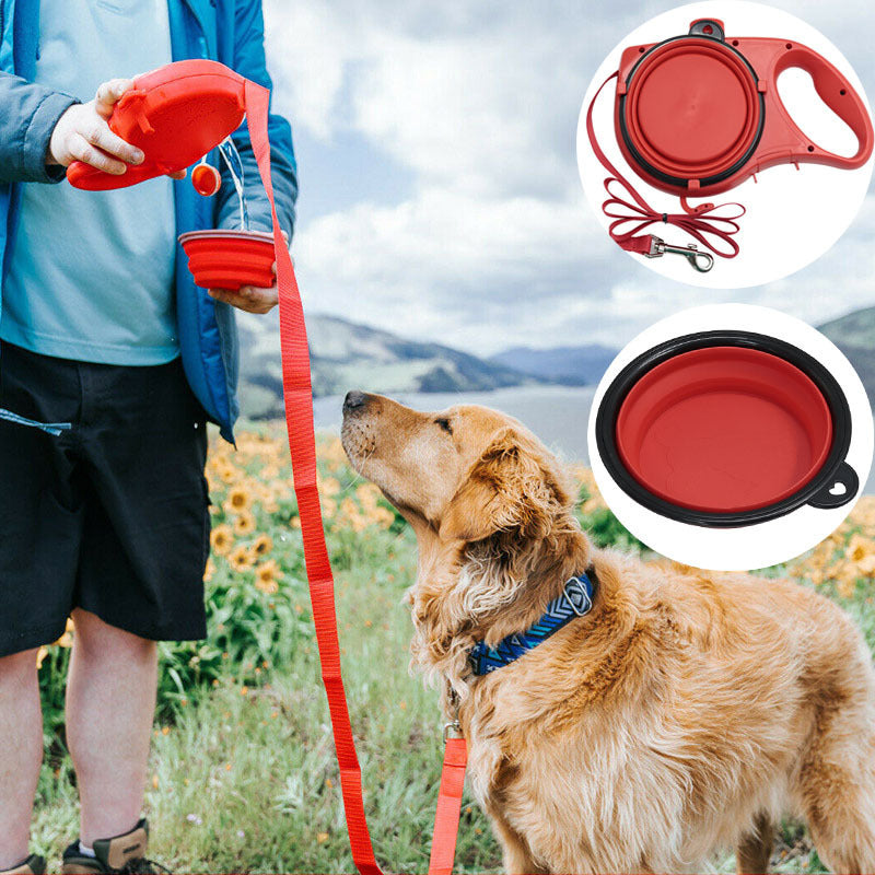 Portable 3 In 1 Pet Water Bottle With Leash