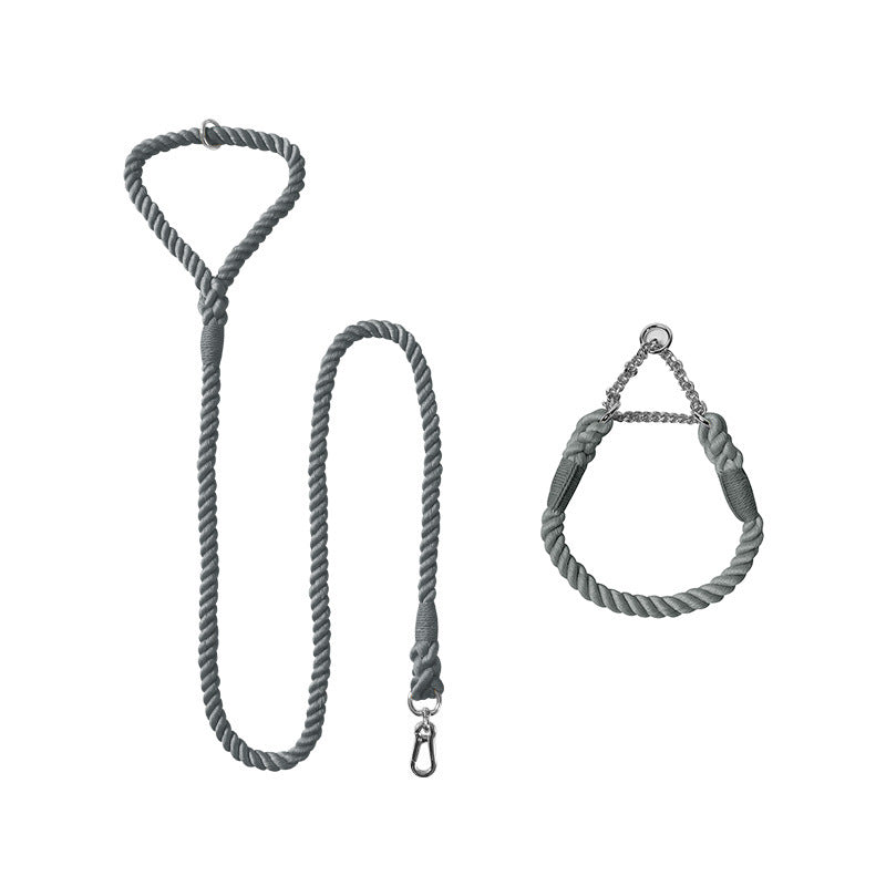 Woven Cotton Pet Leash and Collar Set