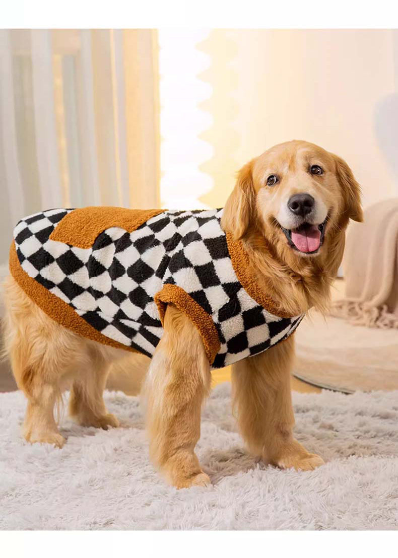 Fluffy Cotton Padded Pet Jacket Vest For Autumn Winter