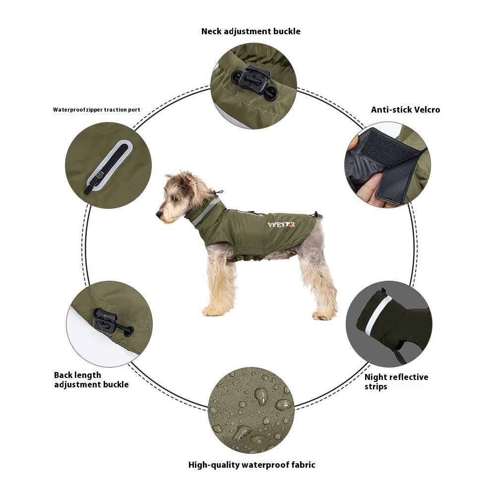 Outdoor Windproof Reflective Pet Raincoat Poncho