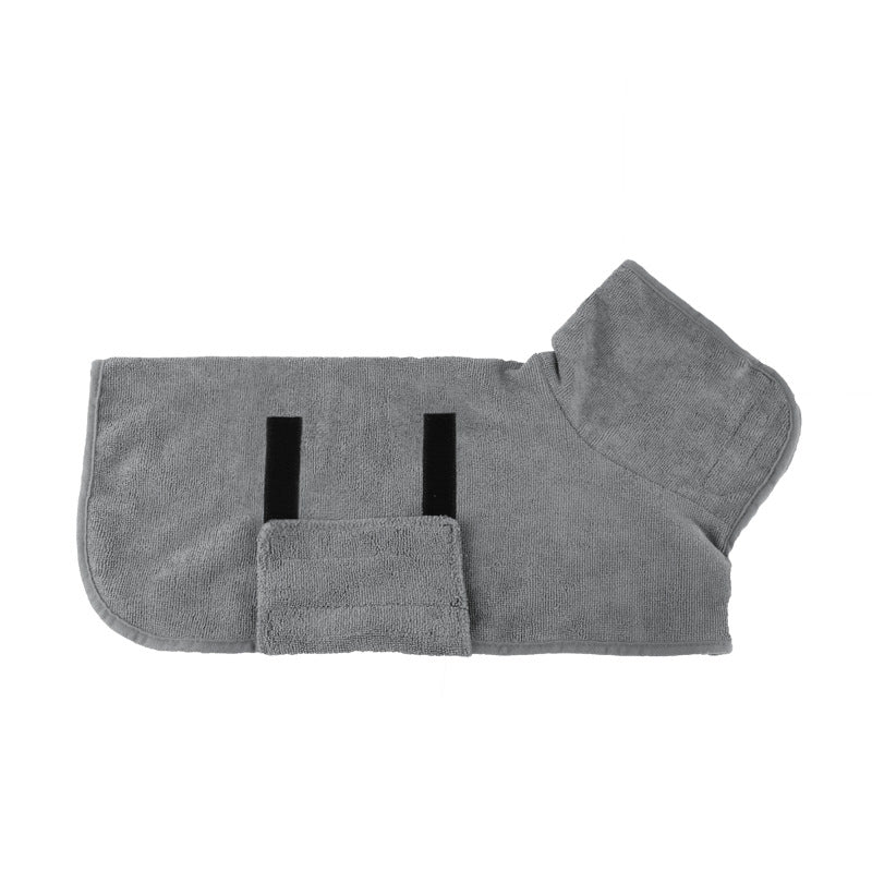 Pet Bathing Robe Shirt with Tucked Waist