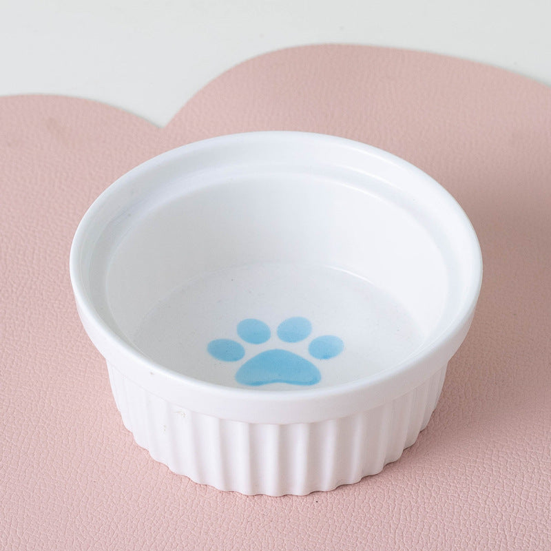 Ceramic Double Pet Bowl With Tall Angled Elevated Design