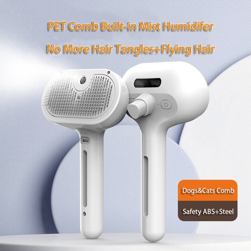 Self-Cleaning Pet Hair Removal Comb with Mist