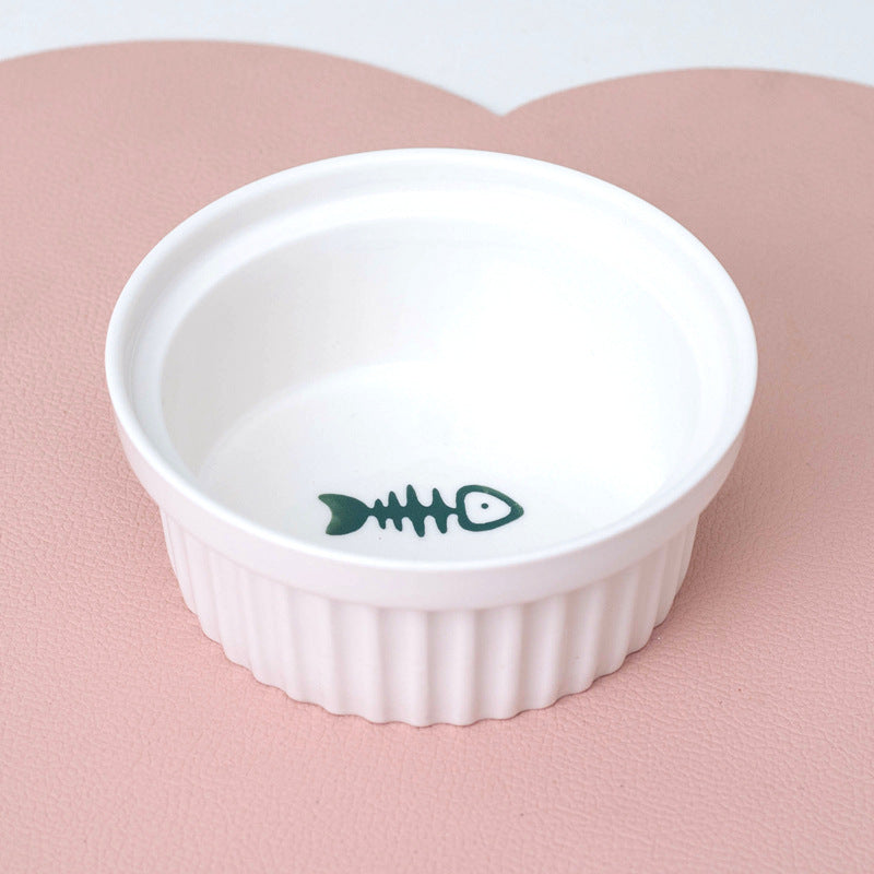 Ceramic Double Pet Bowl With Tall Angled Elevated Design