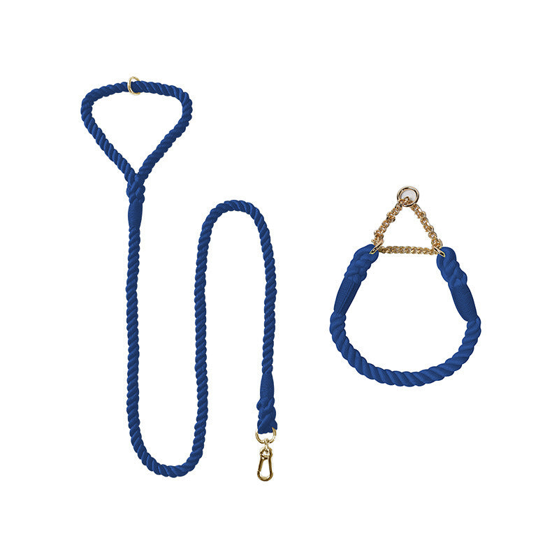 Woven Cotton Pet Leash and Collar Set
