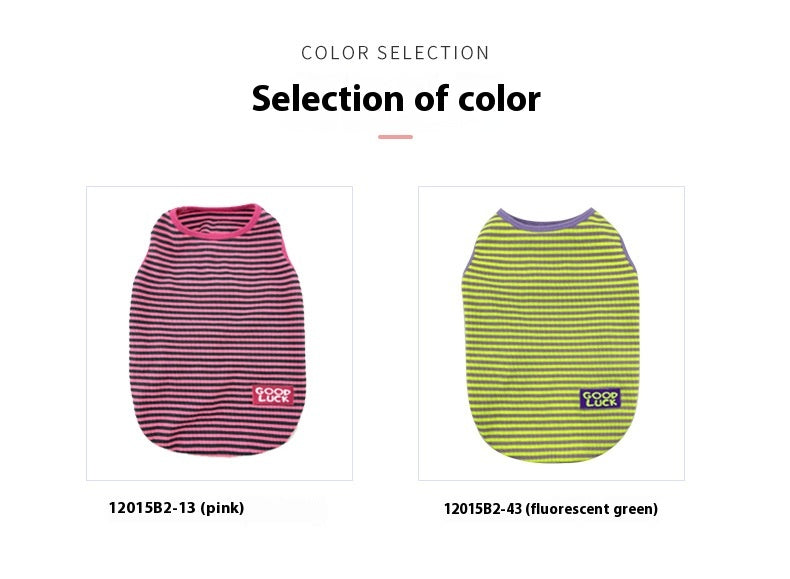 Cool Breathable Striped Pet Vest Clothing