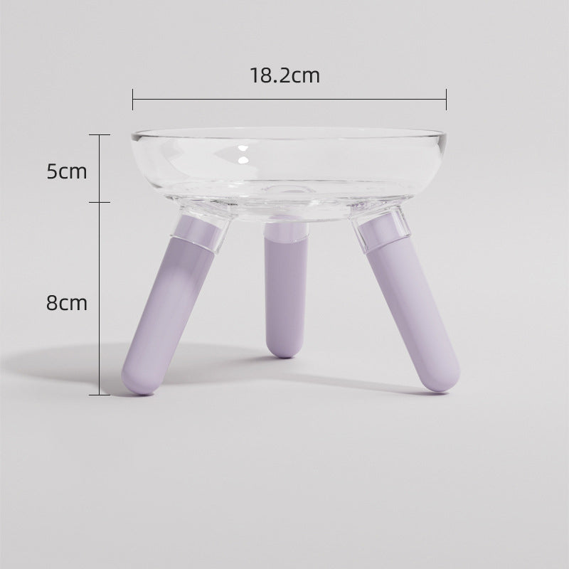 Transparent Glass Pet Feeding And Drinking Bowl Set