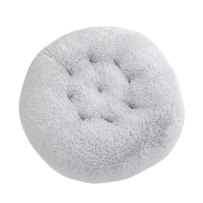 Round Plush Warm Pet Bed Comfortable Sleeping Mat House