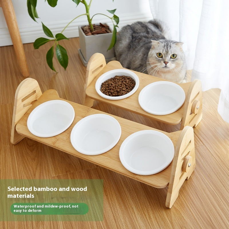 Oblique Mouth Pet Drinking Bowl For Neck Support