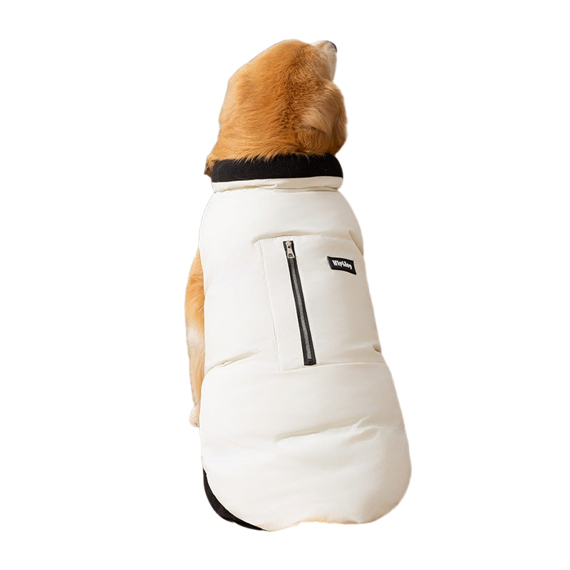 Trendy Thick Warm Cotton Padded Pet Vest With Pocket
