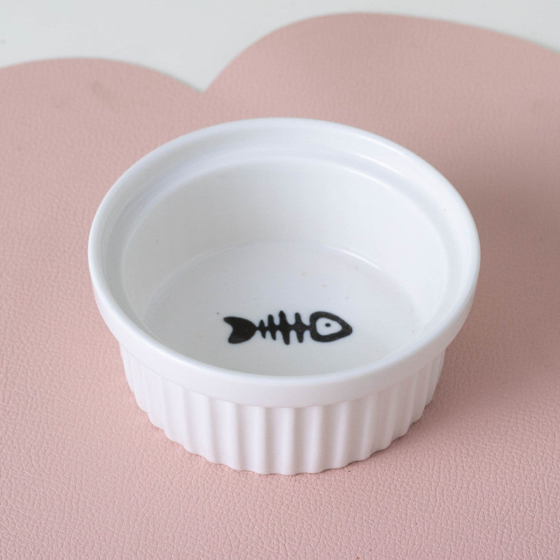 Ceramic Double Pet Bowl With Tall Angled Elevated Design