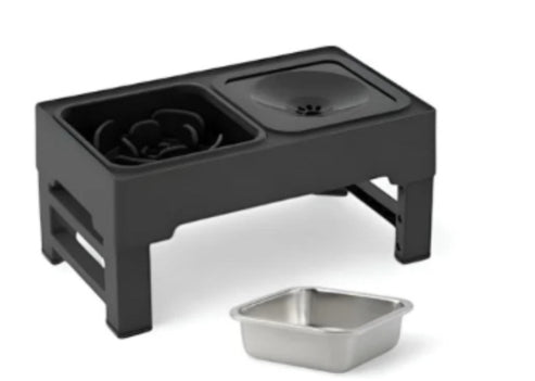Adjustable Elevated Stainless Steel Double Pet Feeding Bowl Set