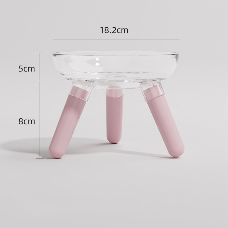 Transparent Glass Pet Feeding And Drinking Bowl Set