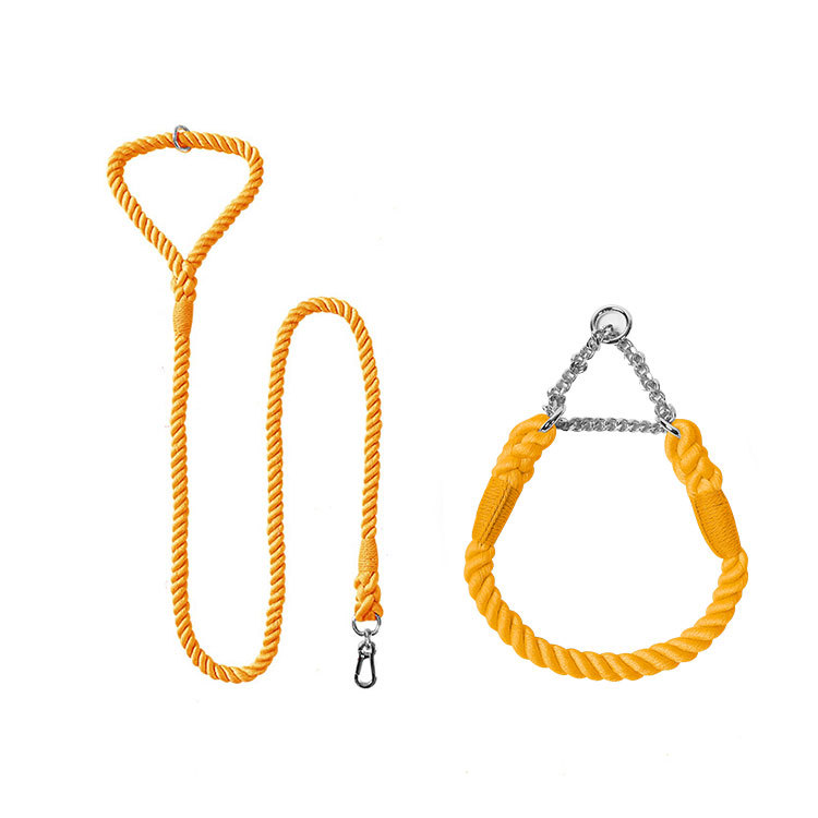 Woven Cotton Pet Leash and Collar Set
