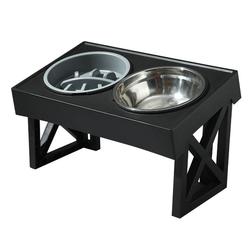 Adjustable Elevated Stainless Steel Slow Feed Pet Bowl