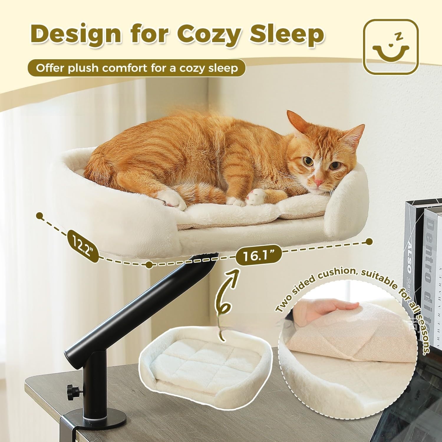 Adjustable Height Rotating Desktop Pet Bed With Climbing Feature