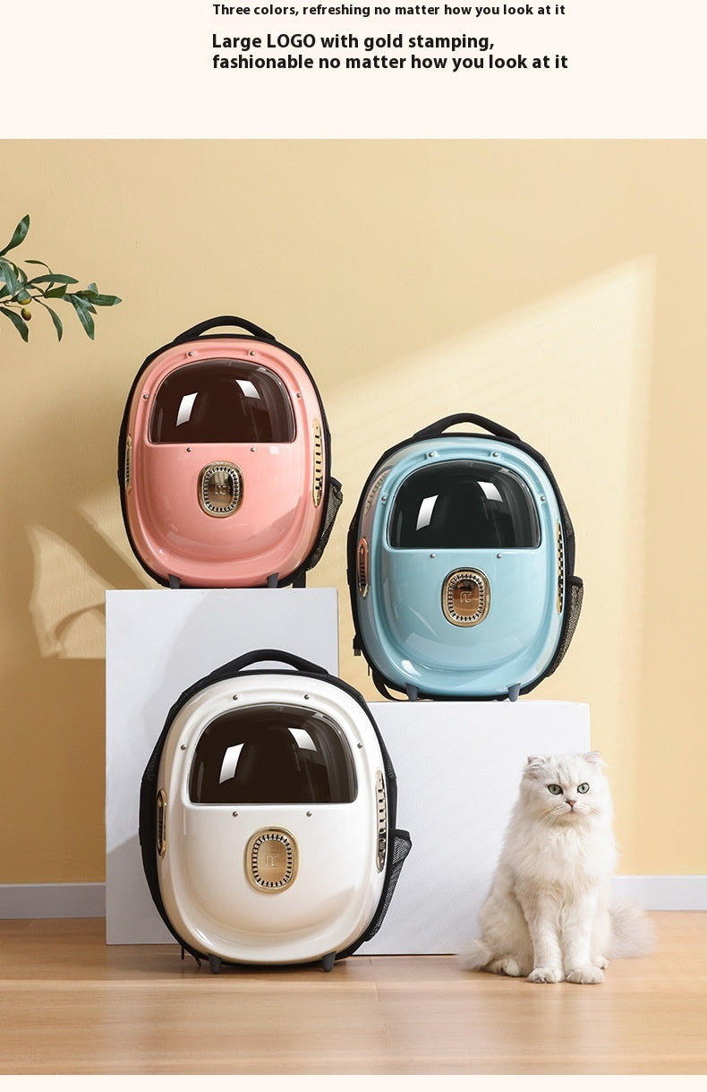 Pet Backpack With Half Window Heating And Airflow System