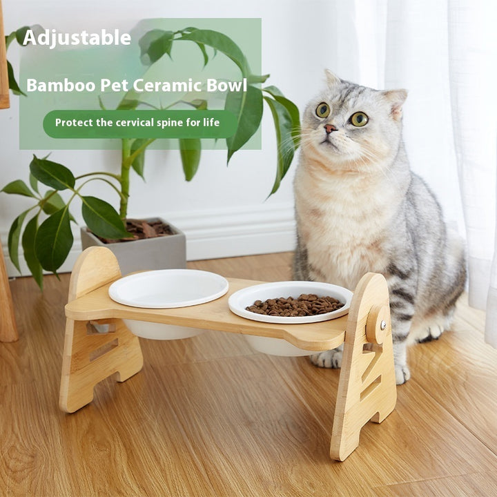 Oblique Mouth Pet Drinking Bowl For Neck Support