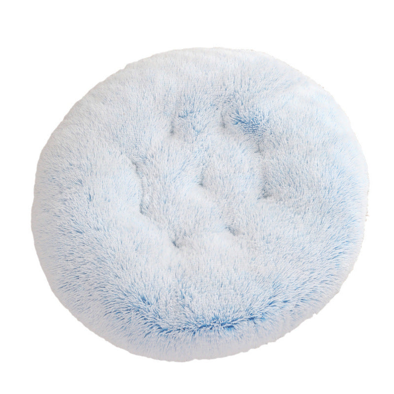 Round Plush Warm Pet Bed Comfortable Sleeping Mat House