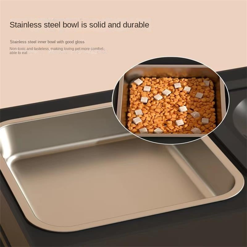 Adjustable Elevated Stainless Steel Double Pet Feeding Bowl Set