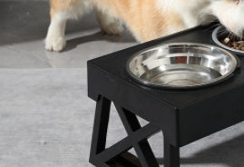 Adjustable Elevated Stainless Steel Slow Feed Pet Bowl